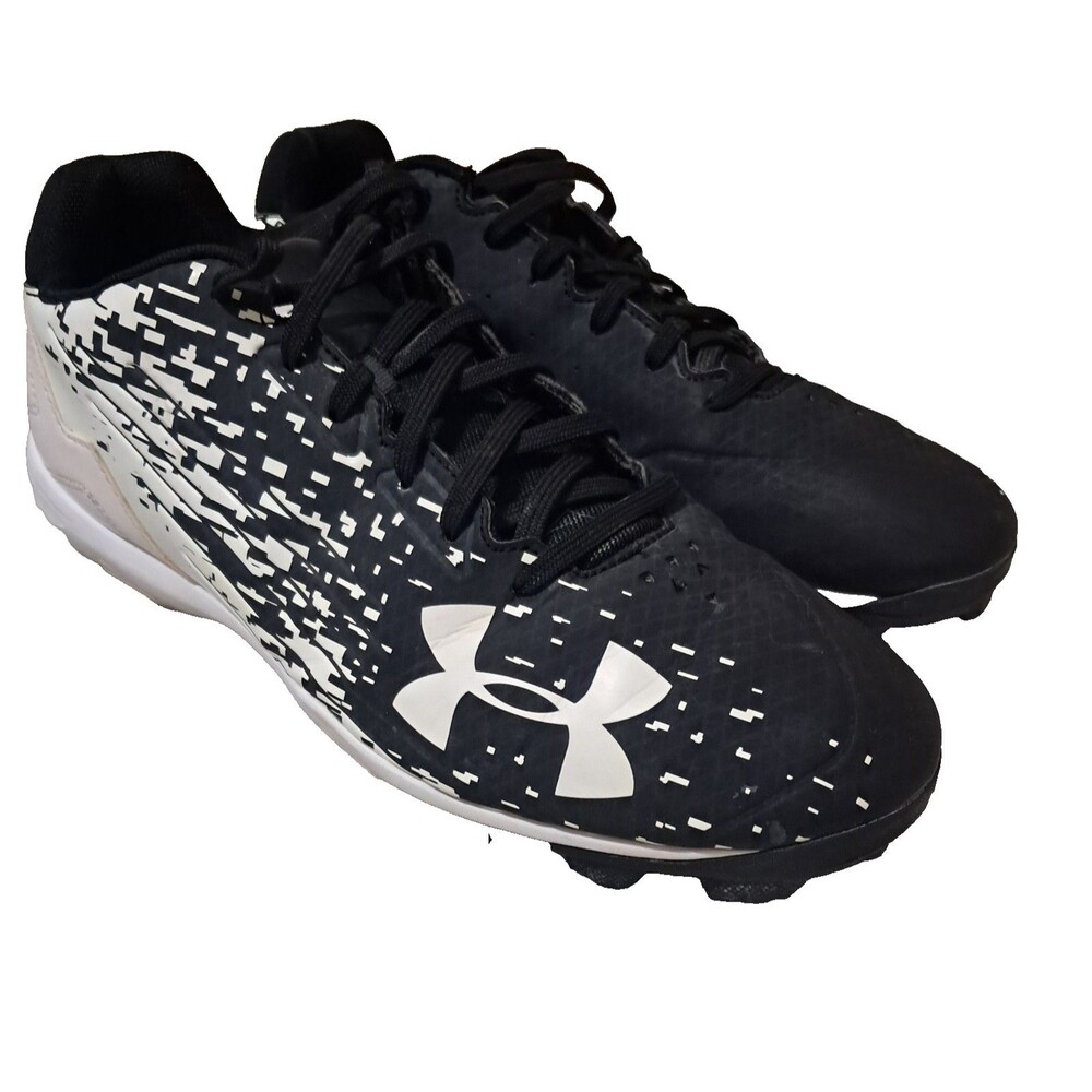 Under Armour Leadoff Low RM Mens Size 9 Black White Running Baseball Cleats